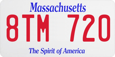 MA license plate 8TM720