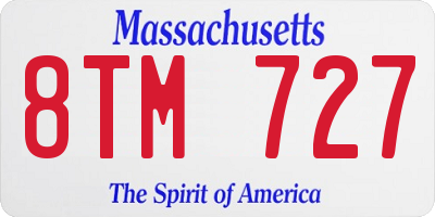 MA license plate 8TM727