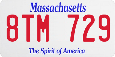 MA license plate 8TM729