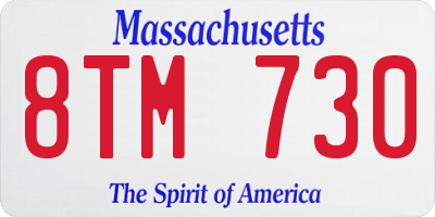 MA license plate 8TM730