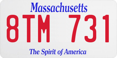 MA license plate 8TM731
