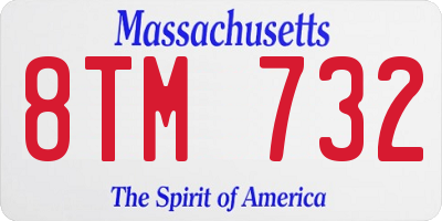 MA license plate 8TM732