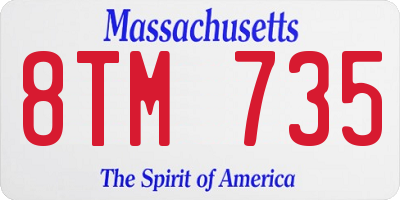 MA license plate 8TM735