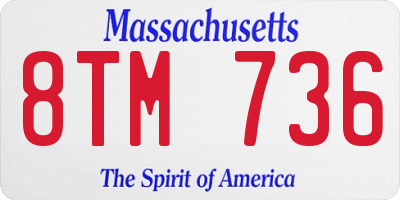 MA license plate 8TM736