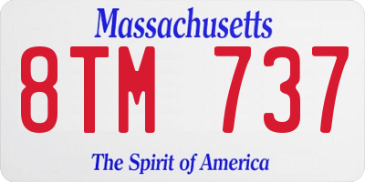 MA license plate 8TM737