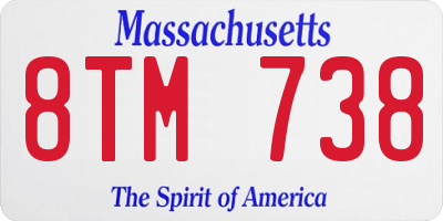 MA license plate 8TM738