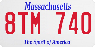MA license plate 8TM740