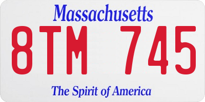 MA license plate 8TM745