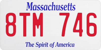 MA license plate 8TM746