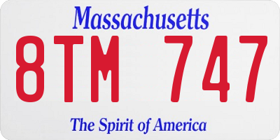 MA license plate 8TM747