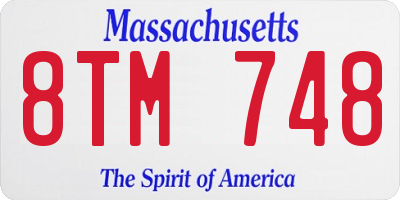 MA license plate 8TM748