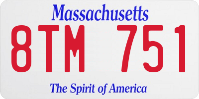 MA license plate 8TM751