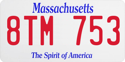 MA license plate 8TM753