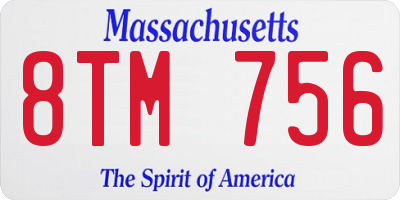 MA license plate 8TM756