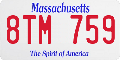 MA license plate 8TM759