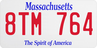 MA license plate 8TM764