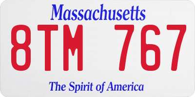 MA license plate 8TM767
