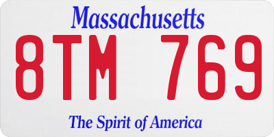 MA license plate 8TM769