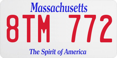 MA license plate 8TM772