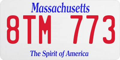 MA license plate 8TM773