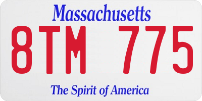 MA license plate 8TM775