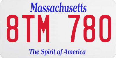 MA license plate 8TM780
