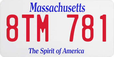 MA license plate 8TM781