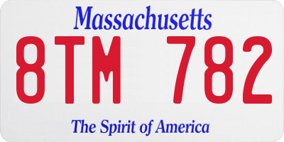MA license plate 8TM782