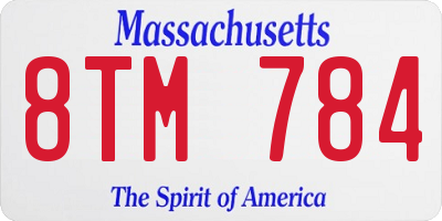 MA license plate 8TM784