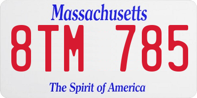 MA license plate 8TM785