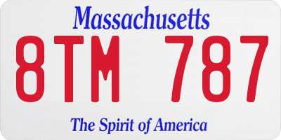 MA license plate 8TM787