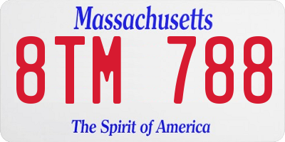 MA license plate 8TM788