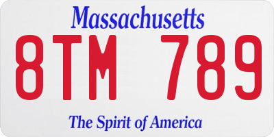 MA license plate 8TM789