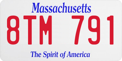 MA license plate 8TM791