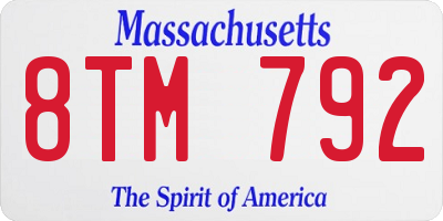 MA license plate 8TM792