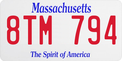 MA license plate 8TM794