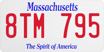 MA license plate 8TM795