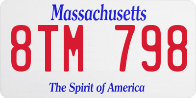 MA license plate 8TM798