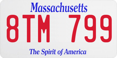 MA license plate 8TM799