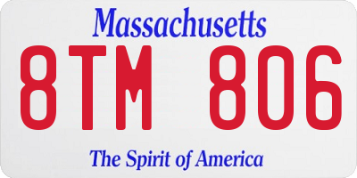 MA license plate 8TM806