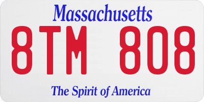MA license plate 8TM808
