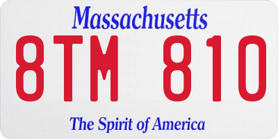 MA license plate 8TM810