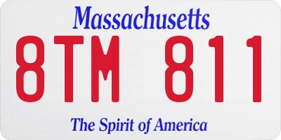 MA license plate 8TM811