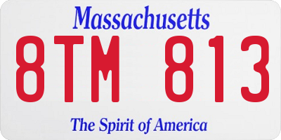 MA license plate 8TM813