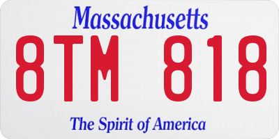 MA license plate 8TM818