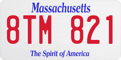 MA license plate 8TM821