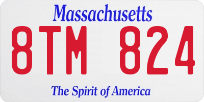 MA license plate 8TM824
