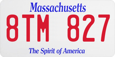 MA license plate 8TM827