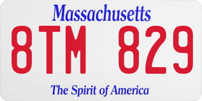MA license plate 8TM829
