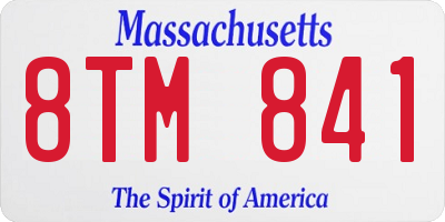 MA license plate 8TM841